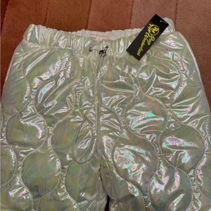 Puff pearls white jogger